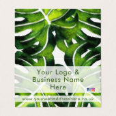 Moderne vormgeving met grote groene palmbladeren visitekaartje (Buitenkant ongevouwen)