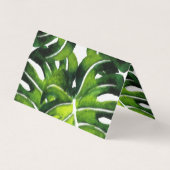 Moderne vormgeving met grote groene palmbladeren visitekaartje (Achterkant)
