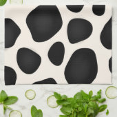 Moderne vormgeving met zwarte patronen theedoek (Gevouwen)