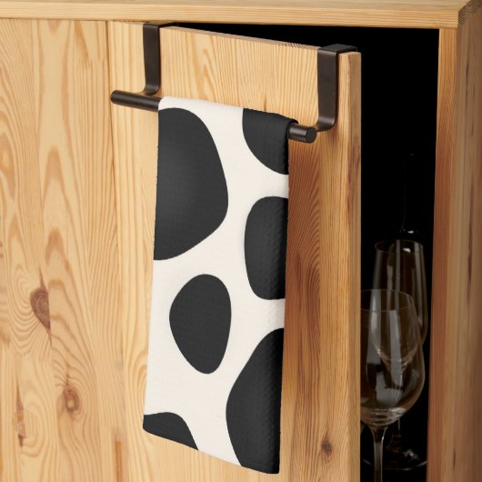 Moderne vormgeving met zwarte patronen theedoek (Derde Gevouwen)