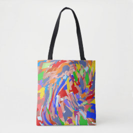Moderne vormgeving rood groen roodrood goud tote bag