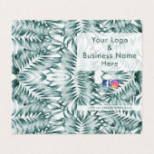 Moderne vormgeving van bladbladeren met groene bla visitekaartje (Buitenkant ongevouwen)