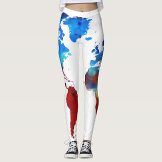 Moderne vormgeving van de wereldkaart over sexy le leggings