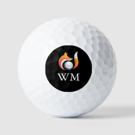 Moderne vos en bal gepersonaliseerd monogram