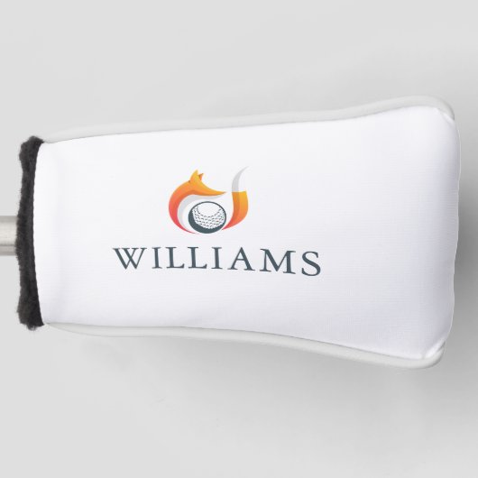 Moderne Vos En Bal Golf Persoonlijke Naam Golfheadcover (Voorkant)