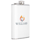 Moderne Vos En Golfbal Gepersonaliseerde Naam Heupfles (Rechts)