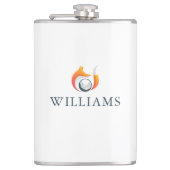 Moderne Vos En Golfbal Gepersonaliseerde Naam Heupfles (Voorkant)