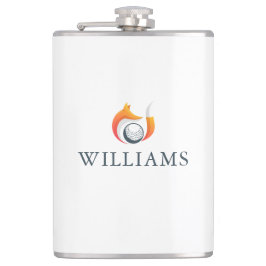 Moderne Vos En Golfbal Gepersonaliseerde Naam Heupfles