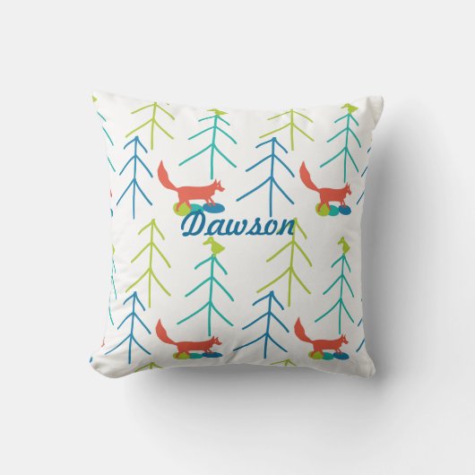 moderne vos- en vogelpijnboom nabij kussen (Voorkant)