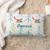  moderne vos- en vogelpijnboom nabij kussen (Deken)