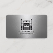 Moderne vrachtwagenchauffeur Elegante Black Silver Visitekaartje (Voorkant)
