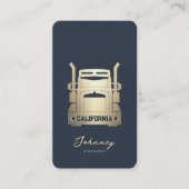 Moderne vrachtwagenchauffeur Monogram Elegant Blau Visitekaartje (Voorkant)