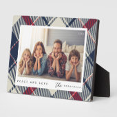 Moderne Vrede en Liefde Kerstmis Familie Foto Fotoplaat (Zijkant)