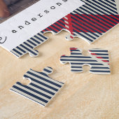 Moderne Vrede en Liefde Kerstmis Familie Foto Legpuzzel (Zijkant)