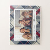 Moderne Vrede en Liefde Kerstmis Familie Foto Legpuzzel (Verticaal)