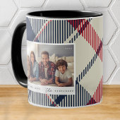 Moderne Vrede en Liefde Kerstmis Familie Foto Mok