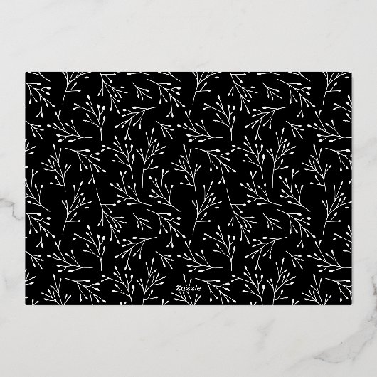 Moderne vrede en vrede 6 Foto zwart en goud Folie Feestdagenkaart (Achterkant)