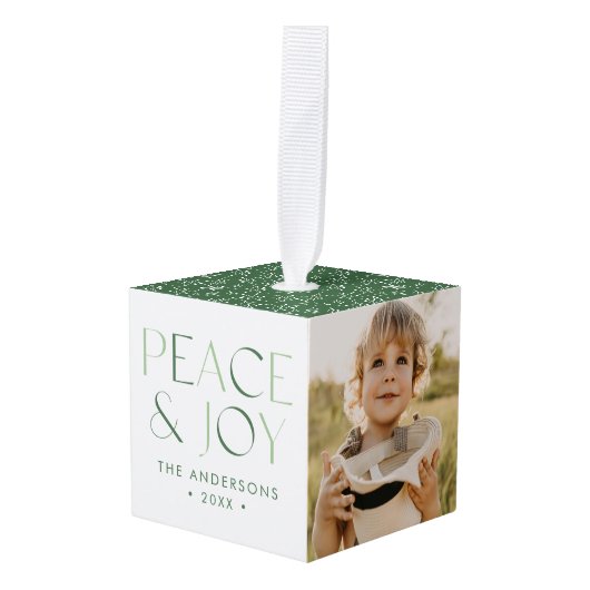 Moderne Vrede en Vreugde Groen 3 Foto Decoratie (Voorkant hoekig)