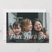 Moderne Vrede, Liefde & Vreugde bewerkbare Kerstmi Feestdagenkaart (Voorkant)