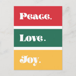 Moderne Vrede Liefde Vreugde Kerstmis Briefkaart