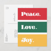 Moderne Vrede Liefde Vreugde Kerstmis Briefkaart (Voorkant / Achterkant)