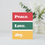Moderne Vrede Liefde Vreugde Kerstmis Briefkaart (Staand voorkant)