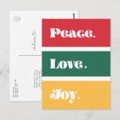 Moderne Vrede Liefde Vreugde Kerstmis Briefkaart (Voorkant / Achterkant)