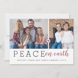 Moderne vrede op aarde 2 foto feestdagenkaart