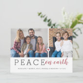 Moderne vrede op aarde 2 foto feestdagenkaart (Staand voorkant)