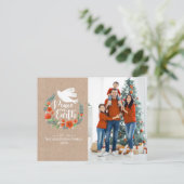 Moderne Vrede op Aarde Familie Foto Kerstmis Feestdagenkaart (Staand voorkant)