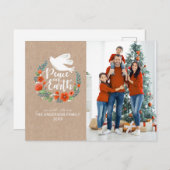 Moderne Vrede op Aarde Familie Foto Kerstmis Feestdagenkaart (Voorkant / Achterkant)