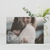 Moderne Vrede op Aarde Groot Religieus Foto Feestdagenkaart (Staand voorkant)