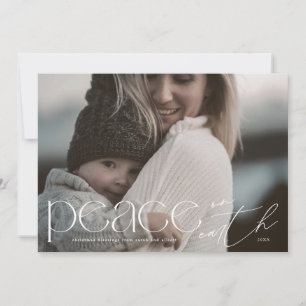 Moderne Vrede op Aarde Groot Religieus Foto Feestdagenkaart