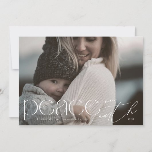 Moderne Vrede op Aarde Grote Religieuze Foto Feestdagenkaart (Voorkant)