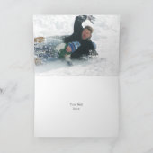 Moderne Vrede op Aarde witte duif rode kerst Feestdagen Kaart (Binnen)