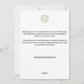 Moderne Vrede op Aarde Witte Tekst Notaris Foto Feestdagenkaart (Achterkant)