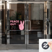 Moderne vrede uit 2021 roze manuscriptillustratie raamsticker (Kantoordeur)