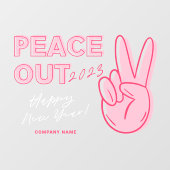 Moderne vrede uit 2021 roze manuscriptillustratie raamsticker (Vel)