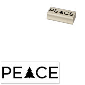 Moderne Vrede Vakantieboom Typografie Rubberstempel (Gestempeld)