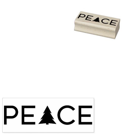 Moderne Vrede Vakantieboom Typografie Rubberstempel (Gestempeld)