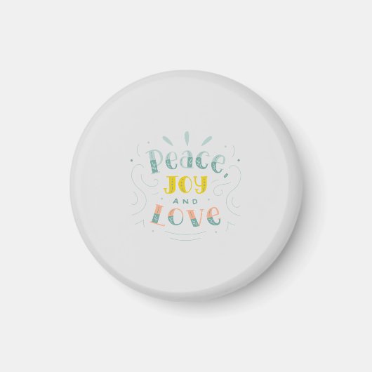 Moderne Vrede Vreugde en Liefde Typografie Magneet (Voorkant)