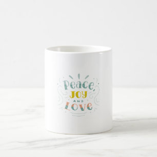 Moderne Vrede Vreugde en Liefde Typografie Mok