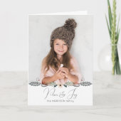 Moderne Vrede & Vreugde Kerstmis Botanische Foto Feestdagen Kaart (Voorkant)