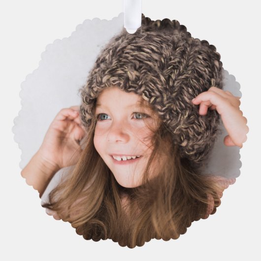 Moderne Vrede & Vreugde Kerstmis Botanische Foto Ornament Kaart (Achterkant)