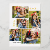 Moderne Vrede Vreugde Liefde Aangepaste Kleur Coll Folie Feestdagenkaart (Voorkant)