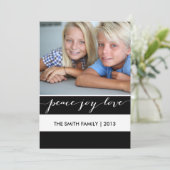 Moderne vrede, vreugde, liefde | Fotovakantiekaart Feestdagenkaart (Staand voorkant)