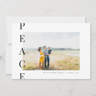 Moderne Vredes Minimalistische Vakantie Fotokaart Feestdagenkaart