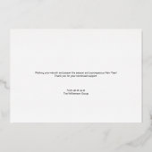 Moderne vredesbriefpapier Dennenboom Kerstverlicht Folie Feestdagenkaart (Achterkant)