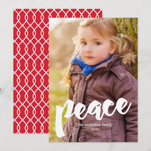 Moderne vredesfeestdag fotokaart feestdagenkaart (Voorkant / Achterkant)