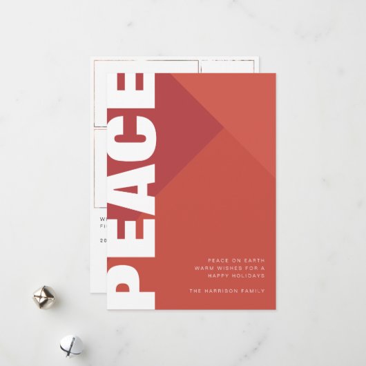 Moderne vredesfotocollage feestdagenkaart (Voorkant / Achterkant in situ)